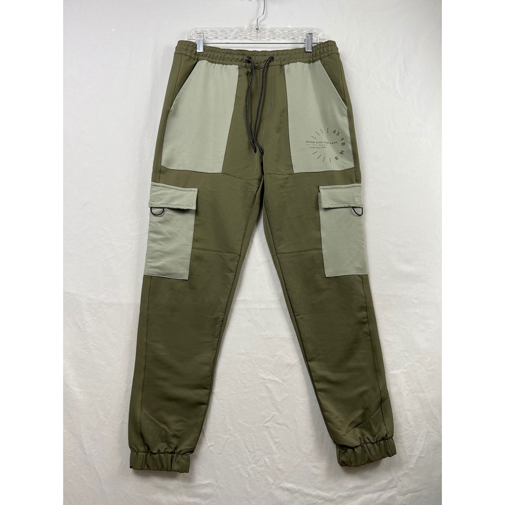 Rock Salt Cargo Joggers Mens Large Olive Green Techwear Streetwear Sweatpants